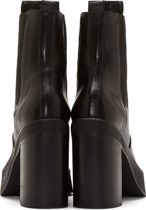 Yang Li Black Leather Platform Chelsea Boots