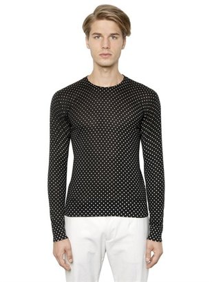 Dolce & Gabbana Polka Dot Printed Silk Sweater