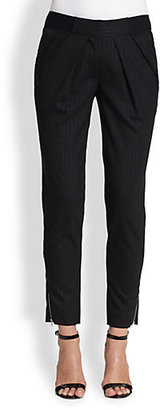 Yigal Azrouel Pleated Pinstripe Trousers