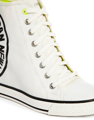 DKNY Grommet Canvas White Trainers