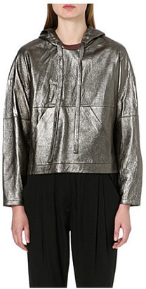3.1 Phillip Lim Metallic leather hoody