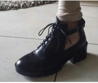 Topshop Black Leather Ankle boots