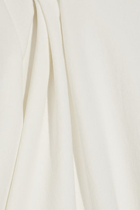 IRO Gaia open-back leather-trimmed crepe mini dress