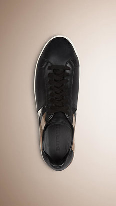 Burberry Leather And House Check Trainers