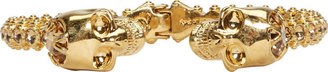 Alexander McQueen Gold & Crystal Studded Skull Cuff
