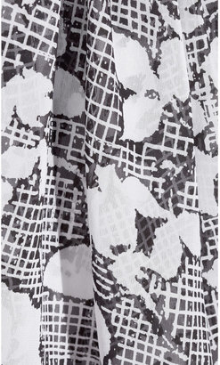 Oscar de la Renta Printed silk-chiffon and tulle dress