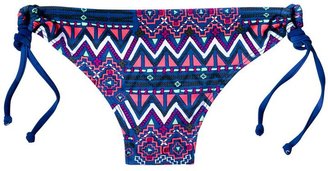 California Waves Tribal-Print Side-Tie Bikini Bottom