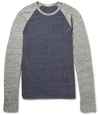 James Perse Marled Cotton-Jersey Long-Sleeved Raglan T-Shirt