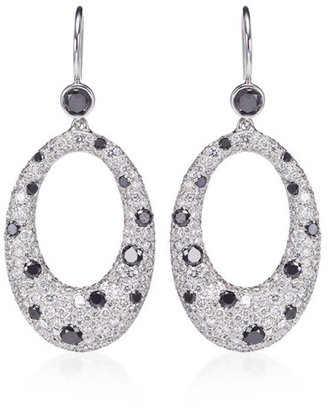 Kwiat Cobblestone Circle Earrings In White Diamond White/Black