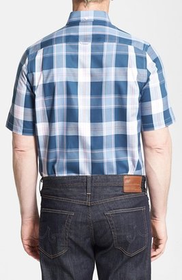 Nordstrom SmartcareTM Wrinkle Free Regular Fit Check Short Sleeve Sport Shirt