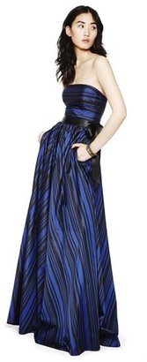Adrianna Papell Metallic Stripe Gown