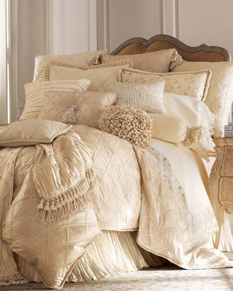 Traditions by Pamela Kline Lattice/Faux-Pearl European Pillow, 26"Sq.