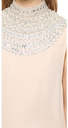Haute Hippie Embellished High Neck Blouse