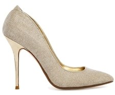 Dune Ballroom Gold Glitzy Heeled Court Shoes - Gold