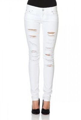 Quiz White Ripped Skinny Jeans