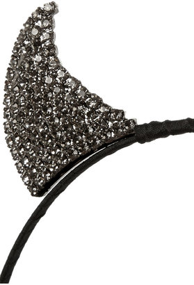 Jennifer Behr Horns Swarovski crystal-embellished silk headband