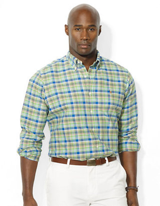 Polo Ralph Lauren Big and Tall Classic-Fit Plaid Oxford Sport Shirt --