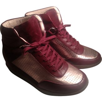 Sandro Burgundy Leather Trainers