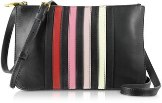 Sonia Rykiel Lucien Black Striped Leather Crossbody Bag