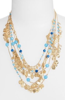 Sequin Beaded Multistrand Necklace