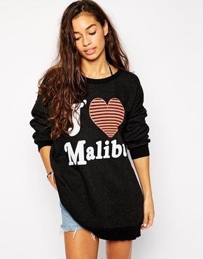 Wildfox Couture J'Adore Malibu Sweatshirt - cleanblack