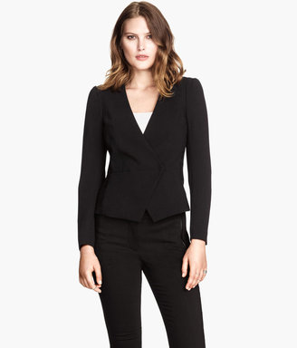 H&M Textured Jacket - Black - Ladies