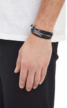 Miansai Men's Modern Anchor On Leather Wrap Bracelet