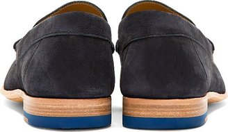 Paul Smith Slate Blue Suede Penny Loafers