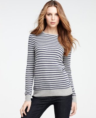 Ann Taylor Cashmere Striped Long Sleeve Sweater