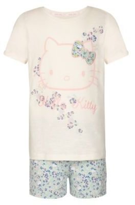 Hello Kitty Pure Cotton Ditsy Floral Short Pyjamas (5-14 Years)