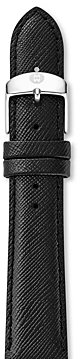 Michele Jet Black Saffiano Leather Watch Strap, 16mm