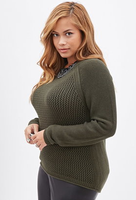 Forever 21 Plus Size Contrast-Front Knit Sweater