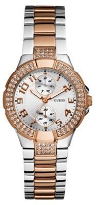 GUESS Ladies' silver and bronze bracelet watch