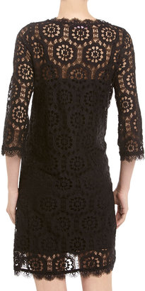 Isaac Mizrahi Circle Chantilly Lace Dress, Black
