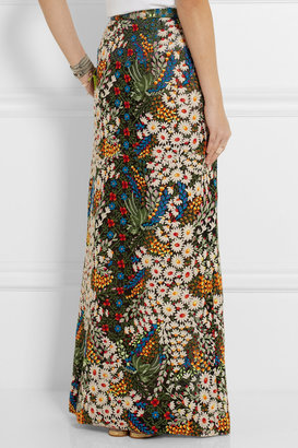 Valentino Cotton-blend guipure lace maxi skirt