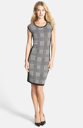 Vince Camuto Plaid Front Sweater Dress