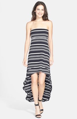 Jessica Simpson 'Sybil' Stripe Handkerchief Hem Strapless Dress