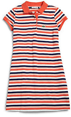 Lacoste Toddler's & Little Girl's Striped Pique Polo Dress