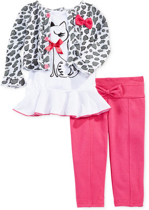 Nannette Baby Girls' 2-Piece Faux-Jacket Top & Pants Set
