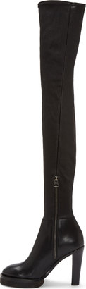Acne Studios Black Leather Thigh-High Revery Boots