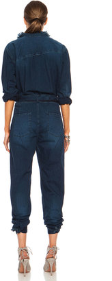 Band Of Outsiders Denim Collared Cotton Jumpsuit in Indigo