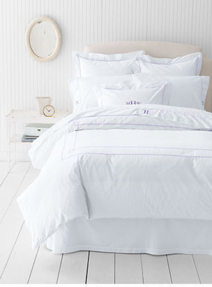 Lands' End Hotel Embroidered Percale Duvet Cover
