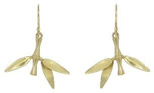 Annette Ferdinandsen Small Bamboo Leaf Earrings - 10 Karat Yellow Gold