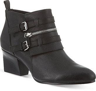 Karen Millen Zip and buckle-detail leather ankle boots