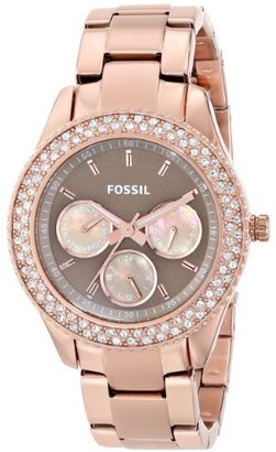 Fossil Women's ES3502 Stella Multifunction Stainless Steel Watch - Rose Gold-Tone with Taupe Dial