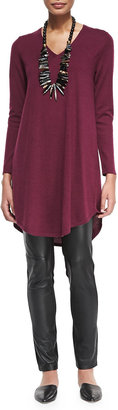 Eileen Fisher V-Neck Merino Wool Shirttail Dress
