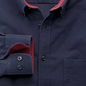 Charles Tyrwhitt Navy washed Oxford slim fit shirt