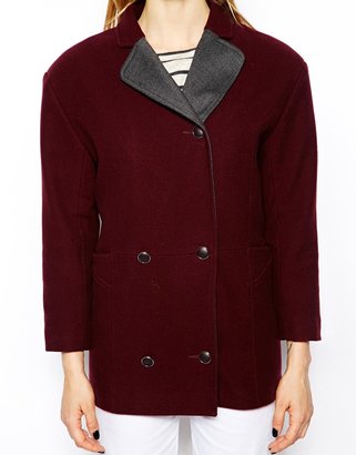 Le Mont St Michel Jacket Wool Mix Coat With Contrast Collar