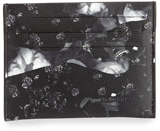 Givenchy Camo Rose Cardholder, Black/White