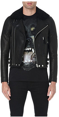 Givenchy Shearling-collar biker jacket - for Men